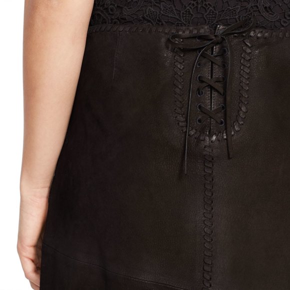 Ralph Lauren black suede leather western fringed layered skirt - Picture 5 of 5